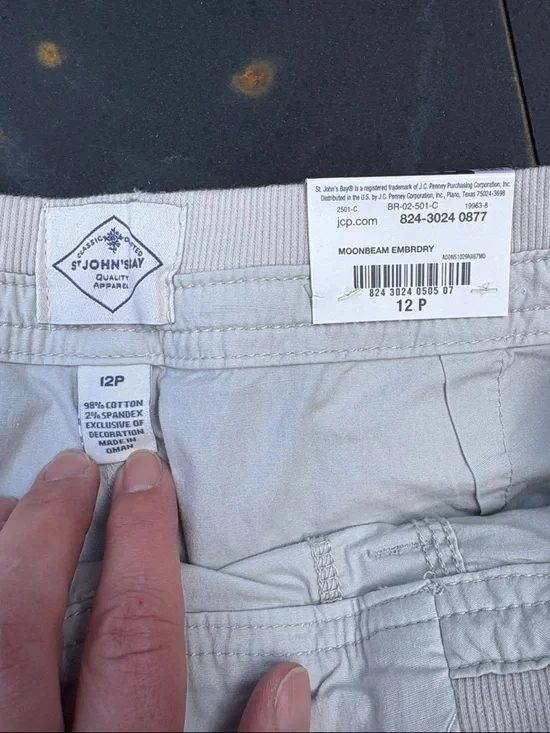 St. John's Bay Light Gray Embroidered Bermuda Shorts - Picture 4 of 5